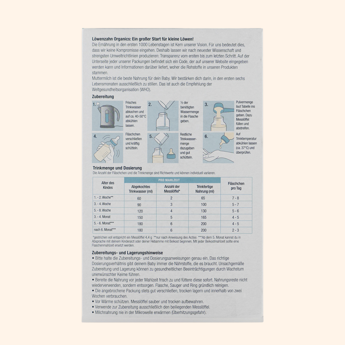 Löwenzahn Stage 1 Organic Infant Formula (500g)