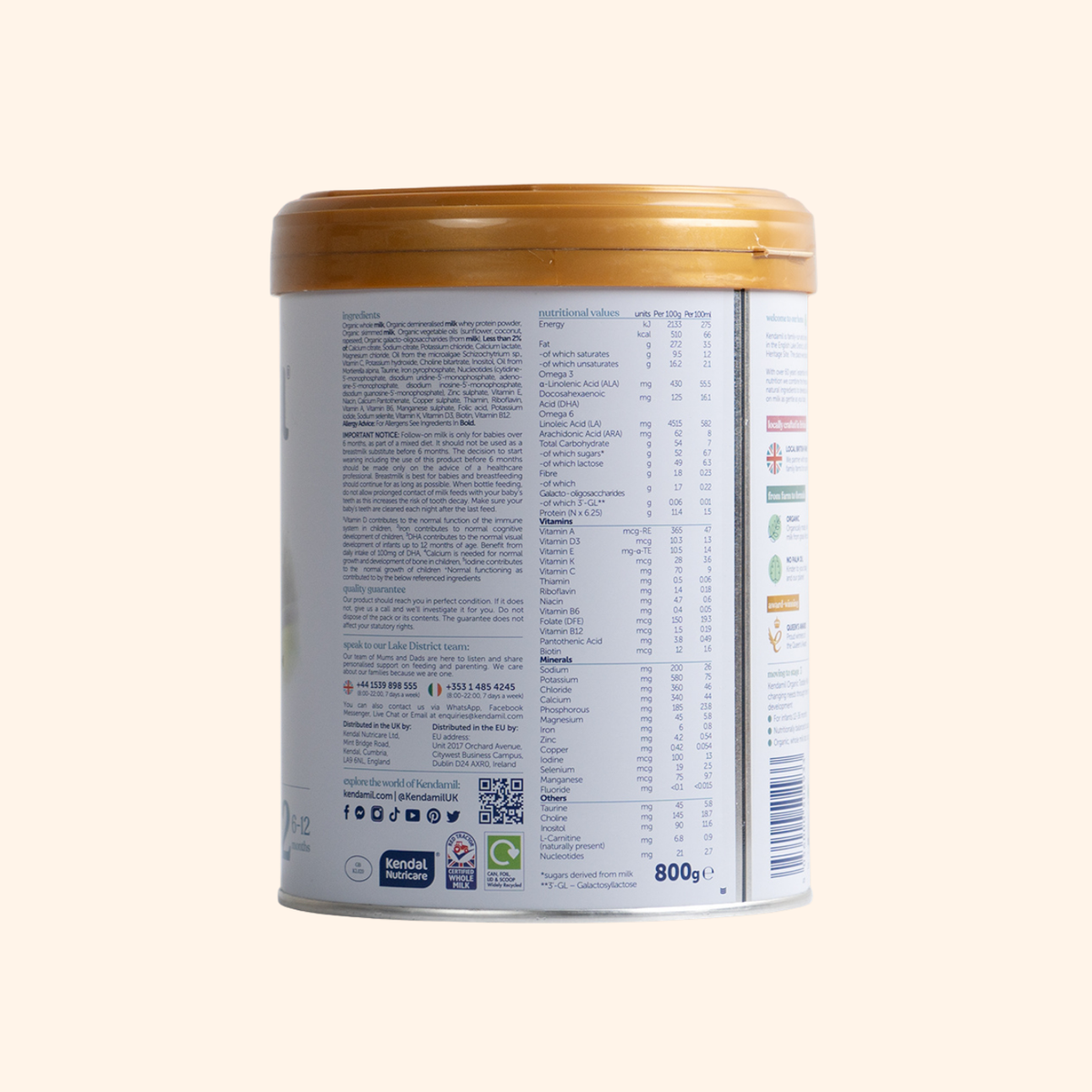 Kendamil Stage 2 Organic Baby Formula (800g)