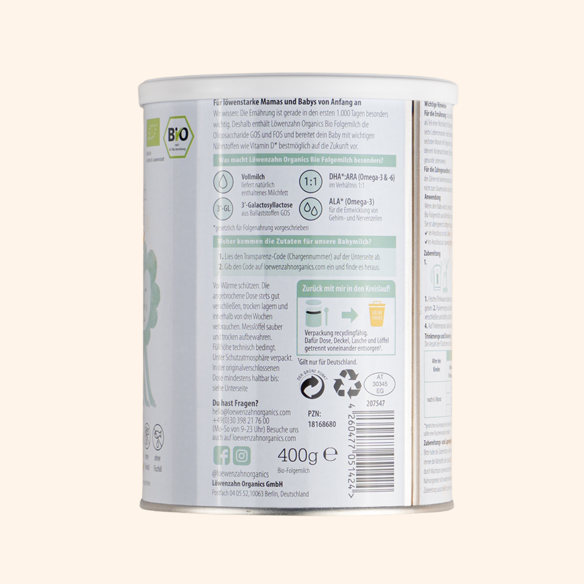 Löwenzahn Whole Cow's Milk Formula Stage 2 (400g)