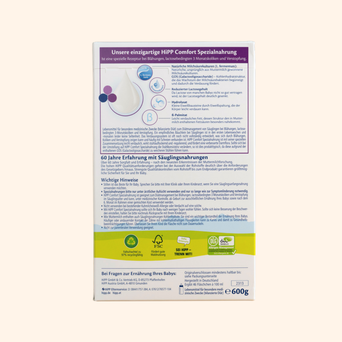 HiPP Comfort Formula Special Milk (600g)