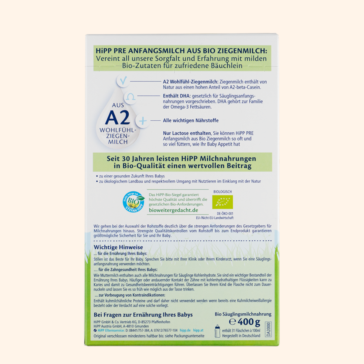 HiPP Goat Milk Formula Stage Pre German (400g)